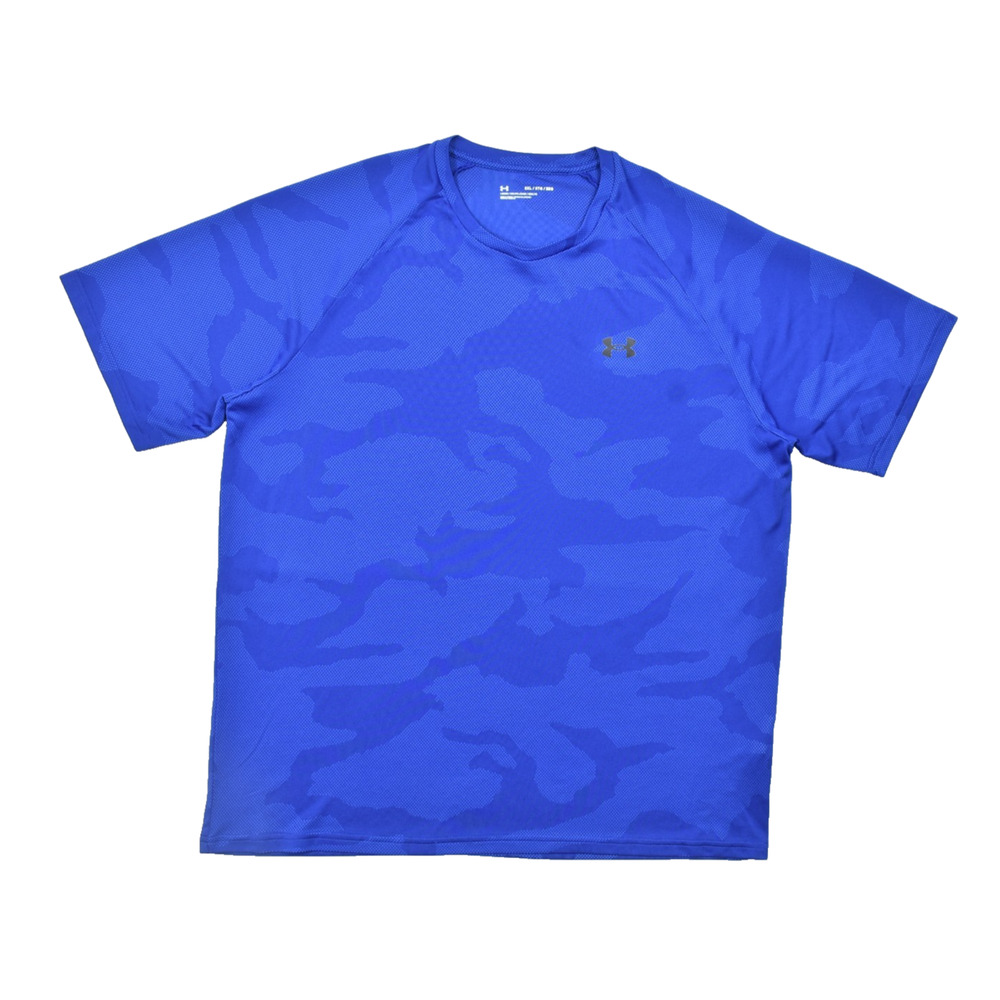 Under Armour Men's 2XL Blue Camo Short Sleeve Performance T-Shirt Loose Fit